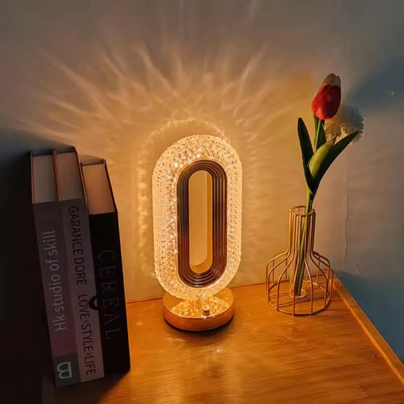 Lampe LED Cristal Luxe Design Moderne – Veilleuse Décorative Élégante avec Lumière Chaude & Naturelle | Éclairage Premium Maison Maroc