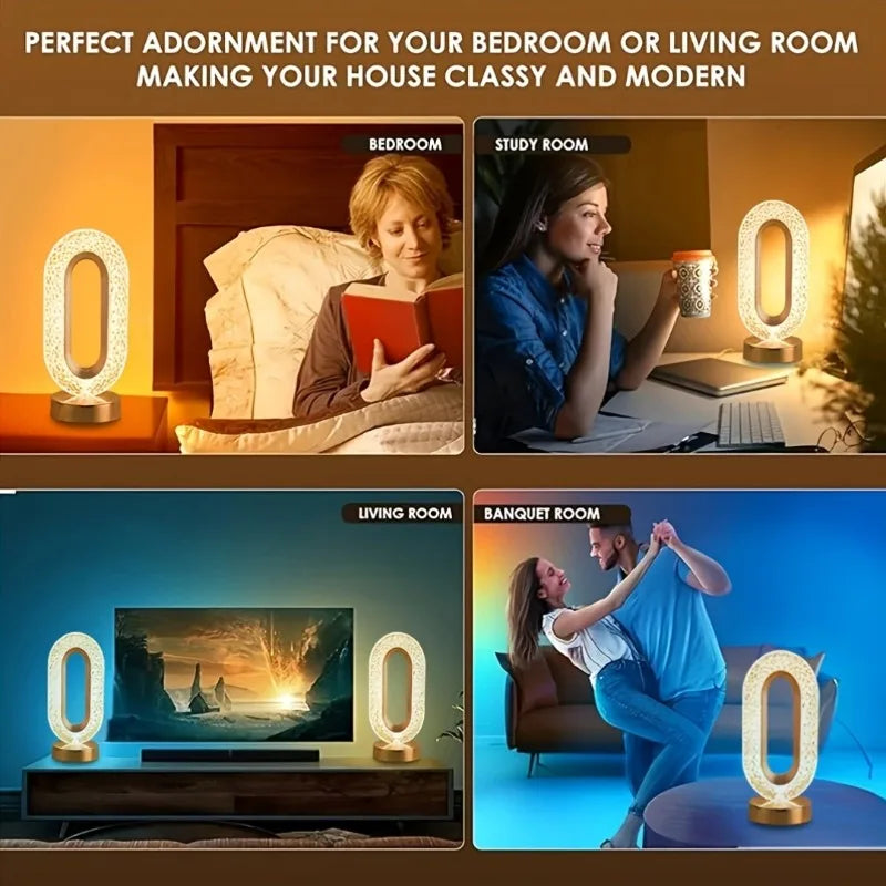 Lampe LED Cristal Luxe Design Moderne – Veilleuse Décorative Élégante avec Lumière Chaude & Naturelle | Éclairage Premium Maison Maroc