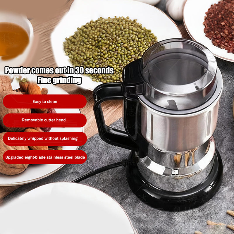 Moulin à Café Électrique Inox Puissant 300W – Broyeur Multifonction Grains, Épices & Herbes – Ultra Rapide & Silencieux