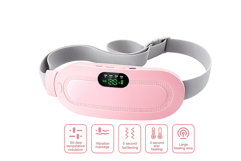 Ceinture Chauffante Menstruelle Sans Fil – Soulagement Instantané des Douleurs de Règles | Massage Vibrant & Chauffage Rapide USB