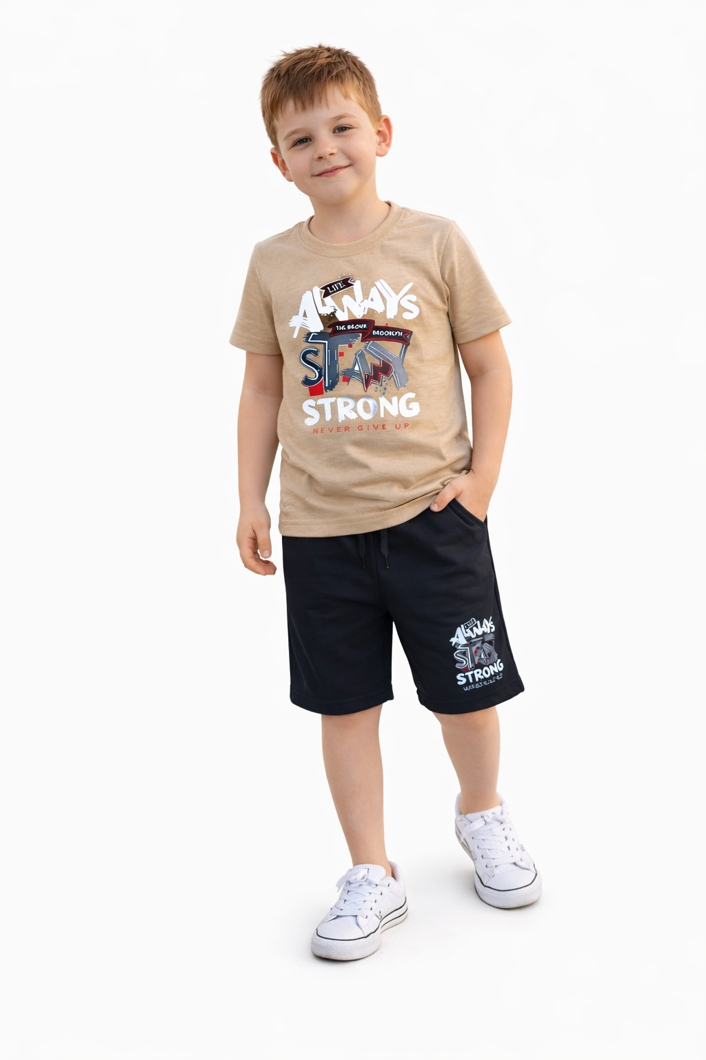 Ensemble Garçon Été 2 Pièces – T-shirt + Short Confortable | Tenue Enfant Mode 3 à 16 Ans | Outfit Garçon Casual Sport