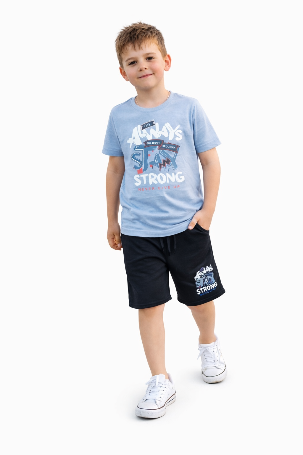 Ensemble Garçon Été 2 Pièces – T-shirt + Short Confortable | Tenue Enfant Mode 3 à 16 Ans | Outfit Garçon Casual Sport