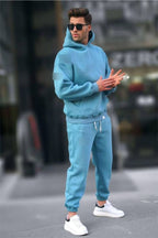 Ensemble homme à sweat à capuche et pantalon jogger – Bleu ciel
