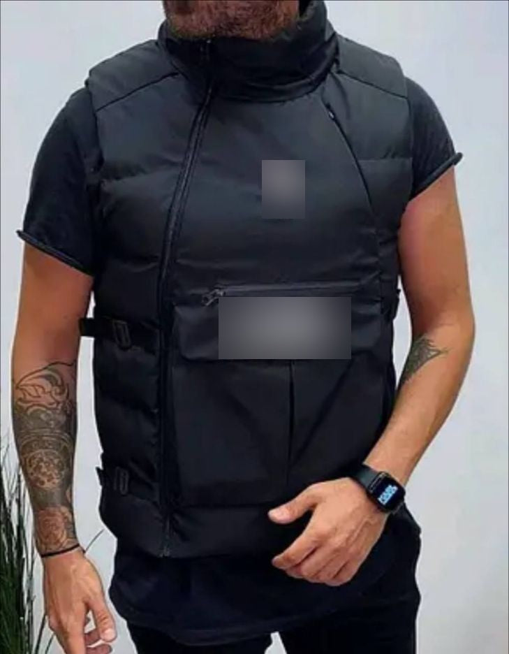 Gilet matelassé homme à poche zippée – Noir