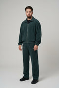 Ensemble homme à veste zippée et pantalon droit – Noir