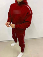 Ensemble homme à capuche et liserés contrastants – Bordeaux