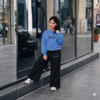 Ensemble fille à sweat imprimé et pantalon noir large