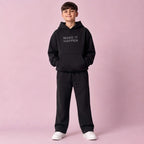 Ensemble garçon à capuche et pantalon droit en molleton