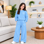 Ensemble fille à motifs cœurs et pantalon large