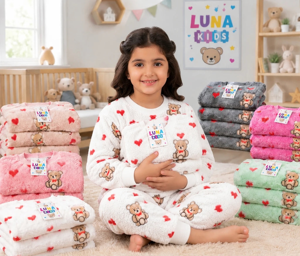 Ensemble enfant en polaire à motifs — Blanc cassé
