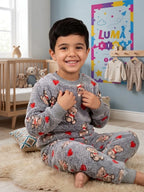 Ensemble enfant en polaire à motifs — Gris