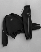 Ensemble homme col rond à liserés fins — noir