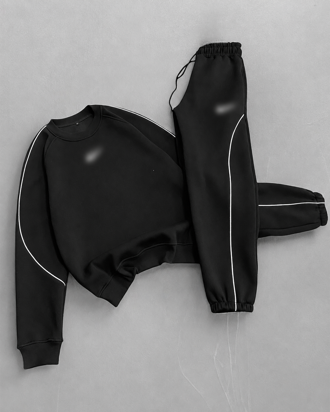 Ensemble homme col rond à liserés fins — noir