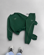 Ensemble homme col rond à liserés fins — vert