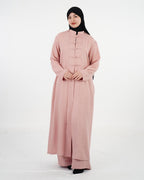 Ensemble femme à tunique longue et boutons à brides – Rose