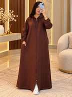 Djellaba sport zippée – Marron
