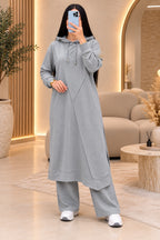 Ensemble long à capuche – Gris
