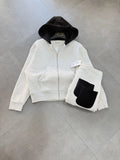 Ensemble zippé à capuche — Blanc