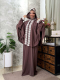 Abaya ample chocolat avec cape longue — Chocolat