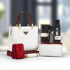 Coffret sac structuré à anses rigides et accessoires — Blanc