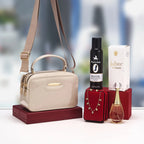 Coffret mini sac rectangulaire et accessoires parfumés — Beige