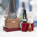 Coffret mini sac rectangulaire et accessoires parfumés — Sable