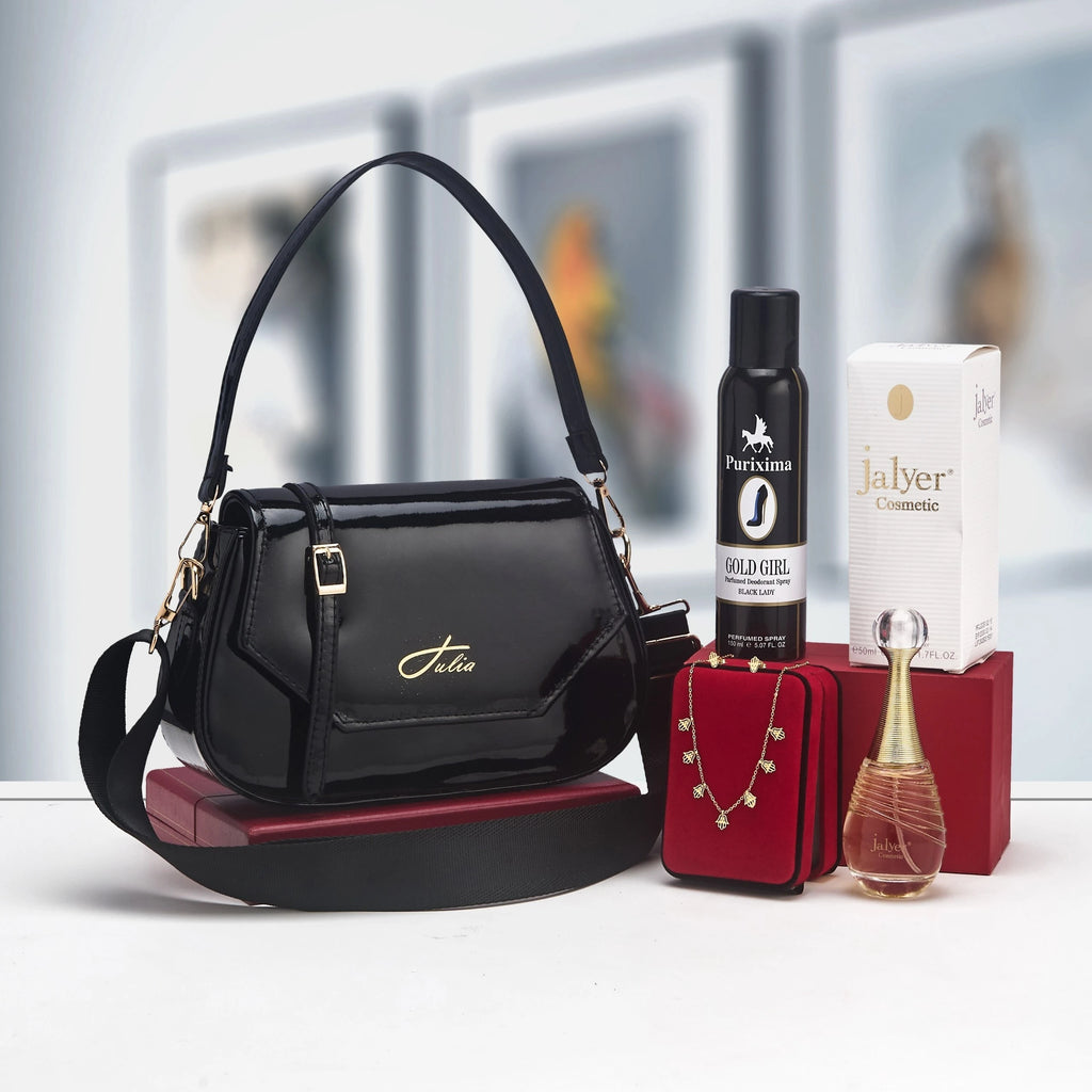 Coffret sac porté épaule et accessoires parfumés — Noir