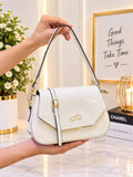 Sac porté épaule à poches zippées et dragonne — Beige