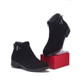 Bottines femme à boucle et aspect velouté — Noir