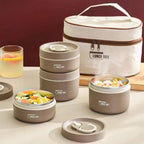 Lunch Box Isotherme Inox 304 Double Compartiment + Sac Thermique | Boîte Repas Étanche Portable Bureau, École & Voyage