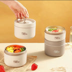 Lunch Box Isotherme Inox 304 Double Compartiment + Sac Thermique | Boîte Repas Étanche Portable Bureau, École & Voyage