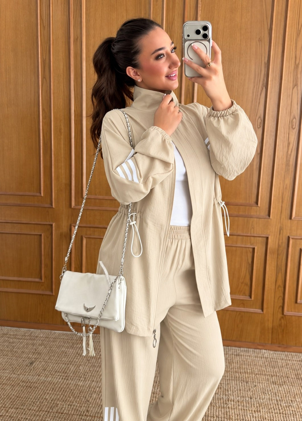 Survêtement Femme 3 Bandes – Ensemble Sport Chic 2 Pièces