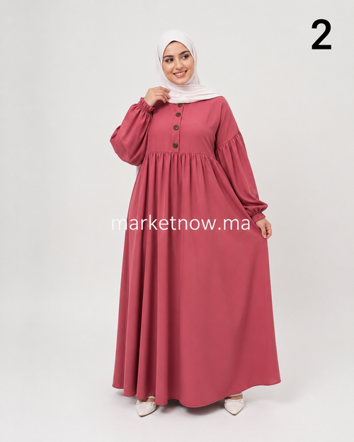 Abaya Sadfa Élégante à Coupe Ample – Plusieurs Couleurs
