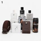 Pack Homme Complet 7 Pièces – Parfums, Écouteurs Bluetooth et Accessoires