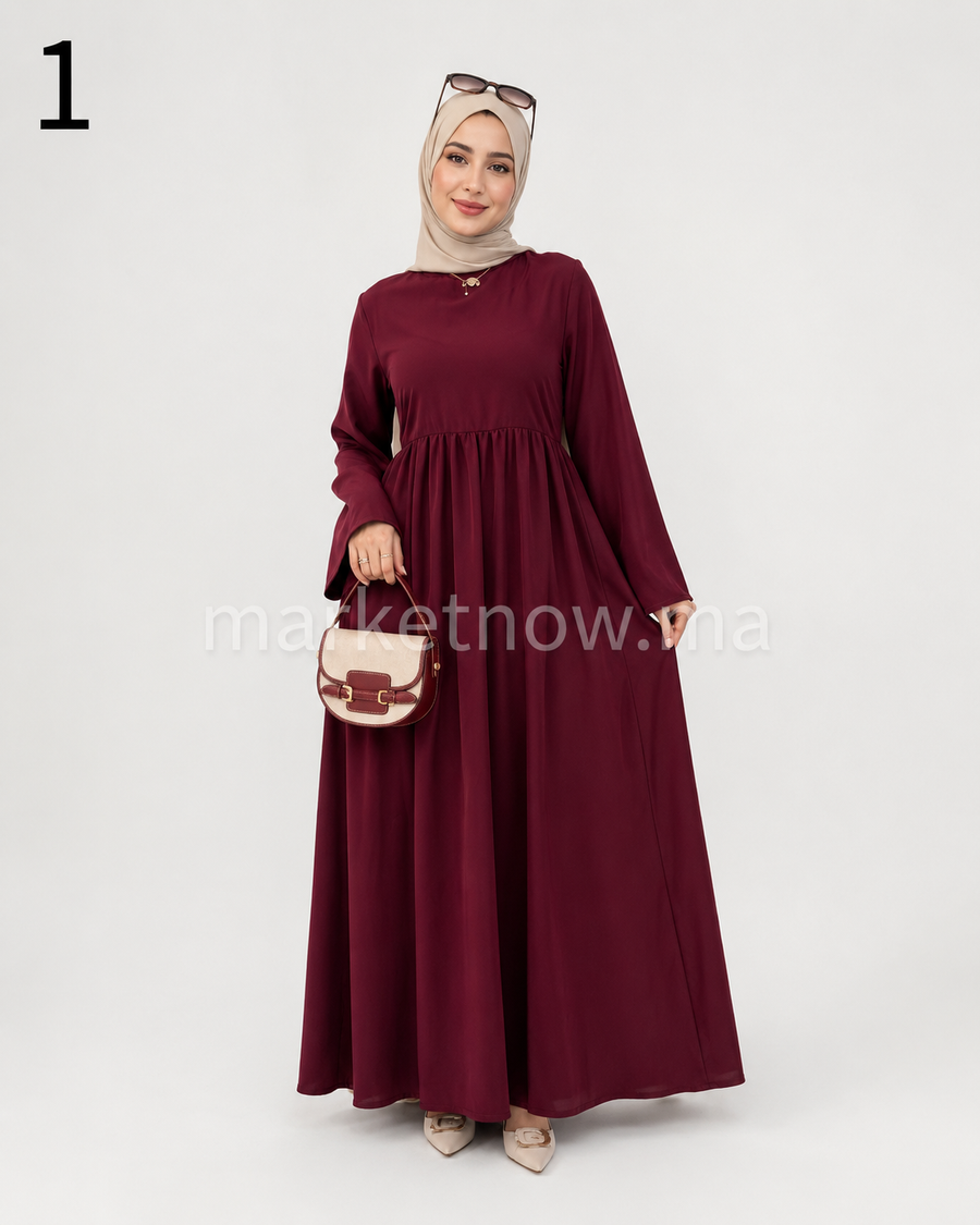 Robe Femme Élégante en Tissu Berrada – Coupe Large & Style Chic | Tailles M à XXL
