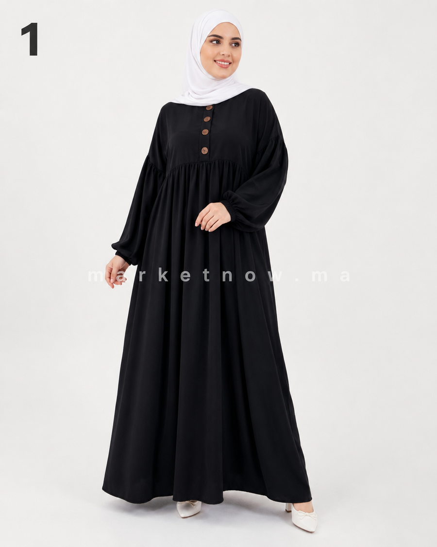 Abaya Sadfa Élégante à Coupe Ample – Plusieurs Couleurs