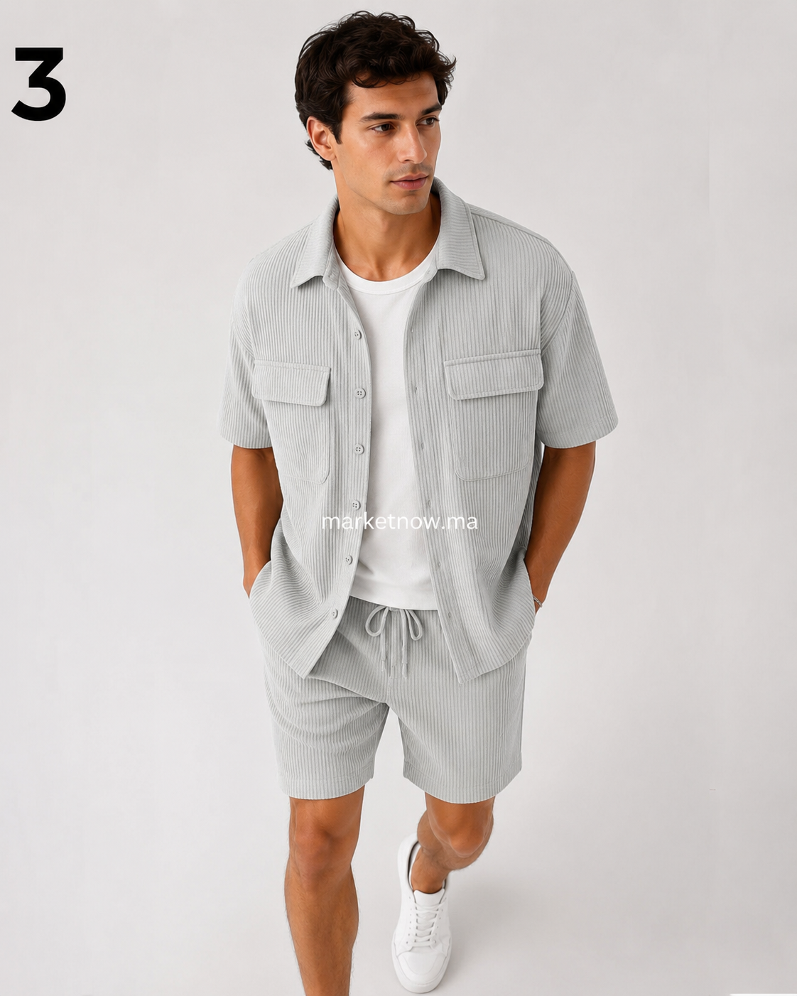 Ensemble Homme Rido – Chemise & Short avec Poches