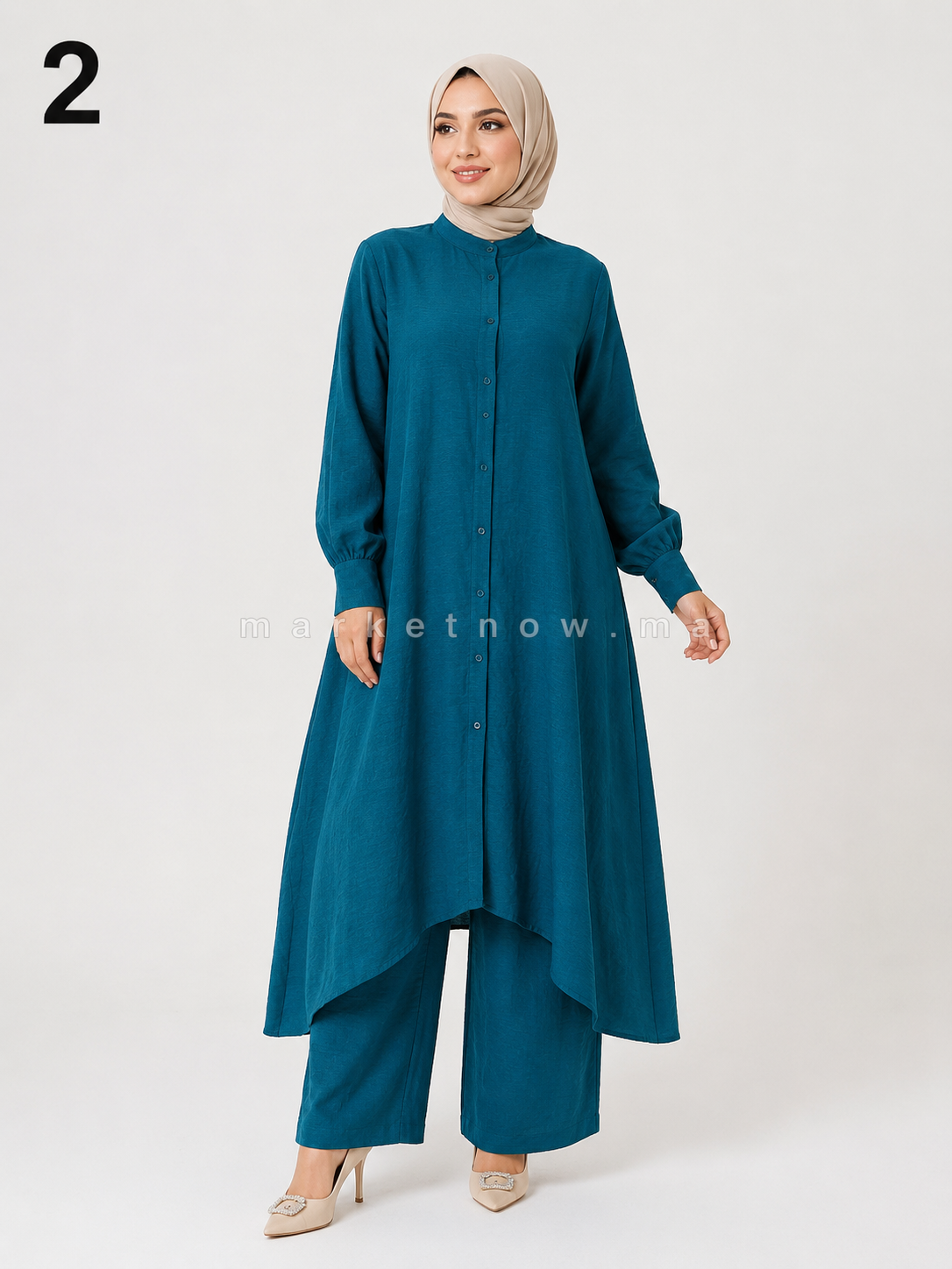Ensemble Femme 3 Pièces Long en Lin – Élégant & Léger | Tailles S à XL