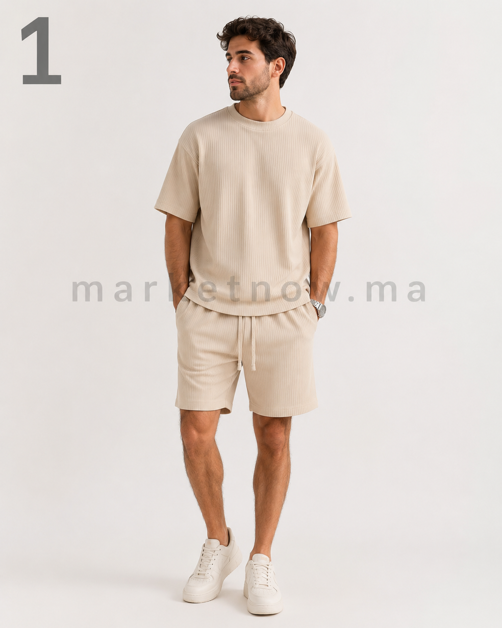 Ensemble Homme Été Rido Rayé – T-shirt + Short
