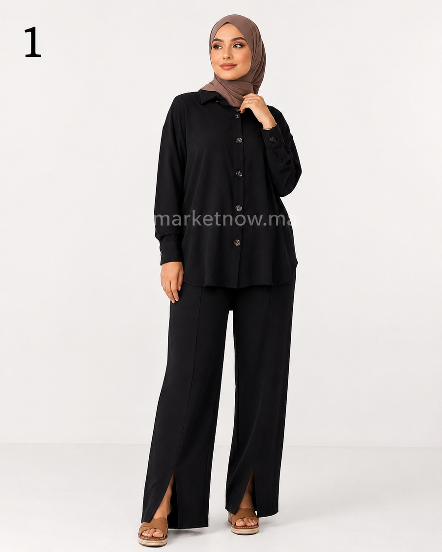 Ensemble Femme 2 Pièces Pantalon & Chemise en Crêpe Kruch