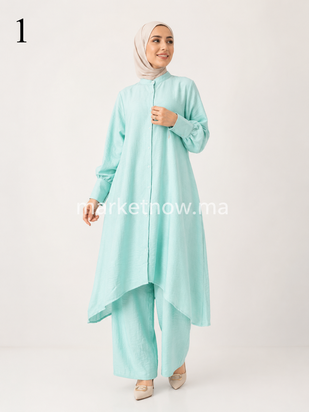 Ensemble Femme 3 Pièces Long en Lin – Élégant & Léger | Tailles S à XL