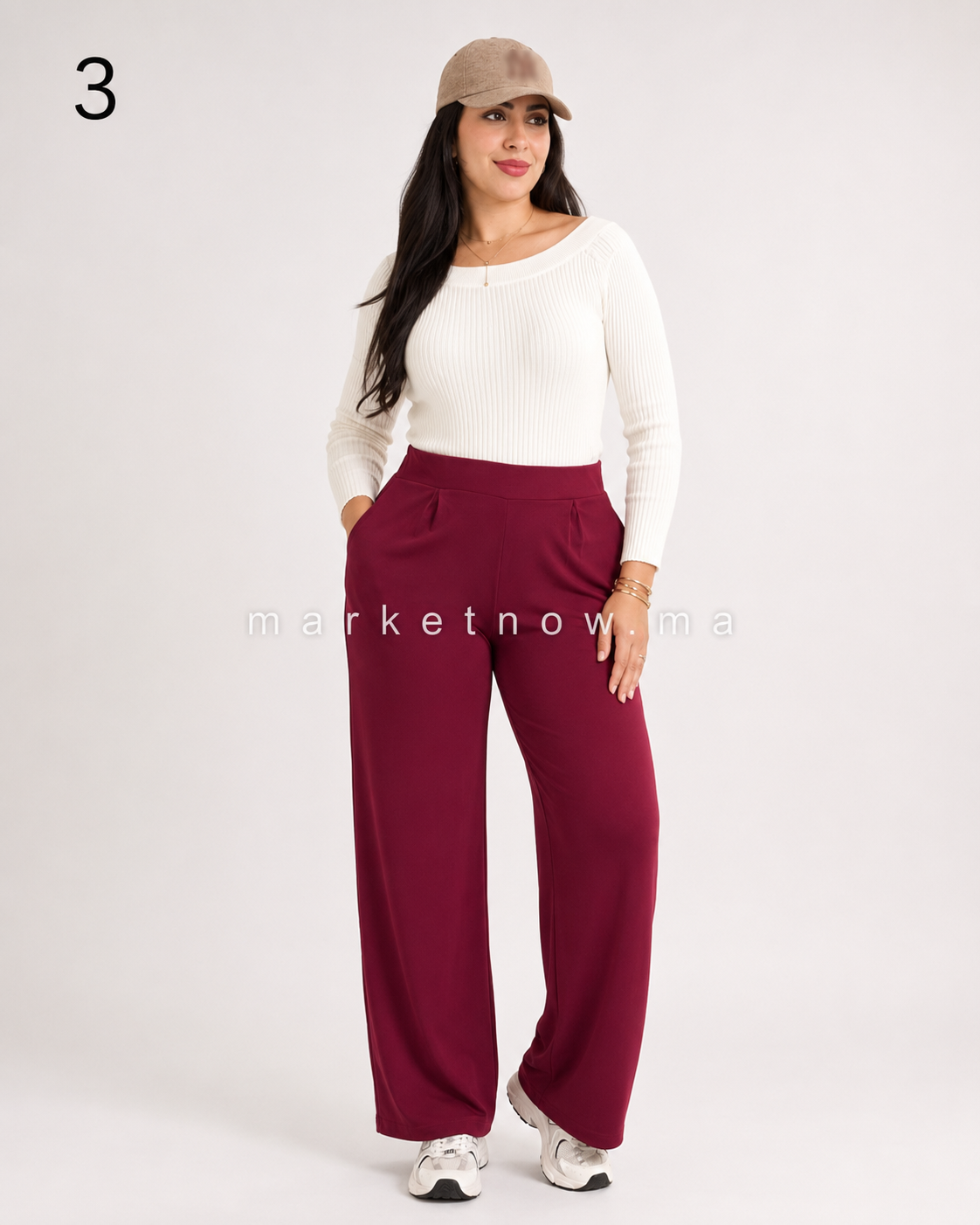 Pantalon Femme Large en Lycra Montoni – Confort & Élégance