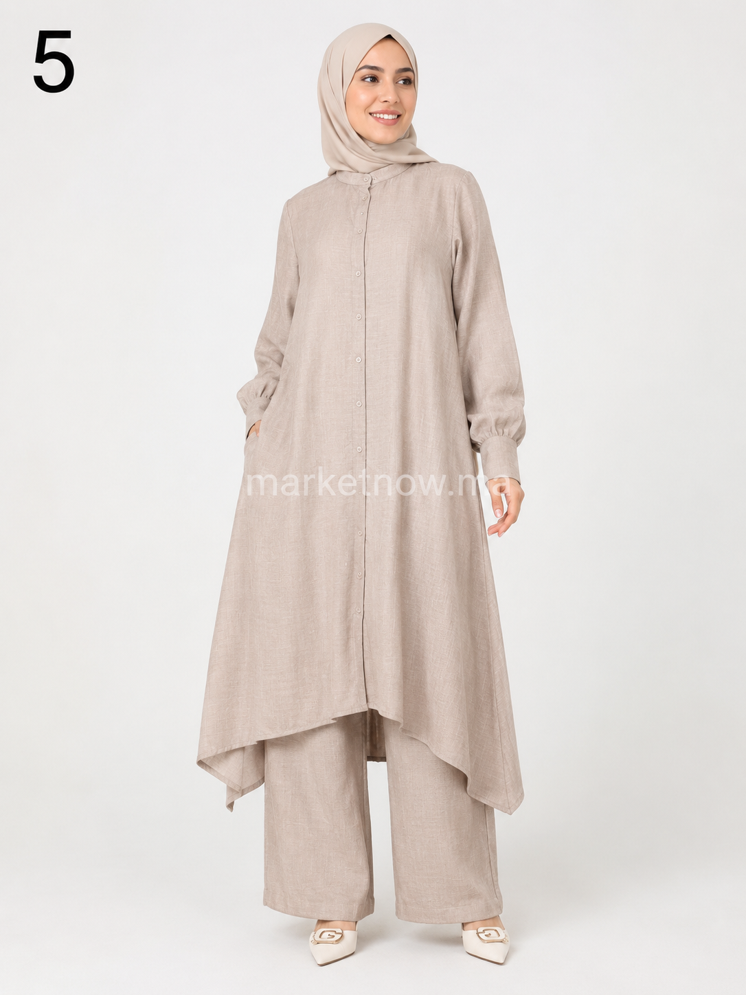 Ensemble Femme 3 Pièces Long en Lin – Élégant & Léger | Tailles S à XL