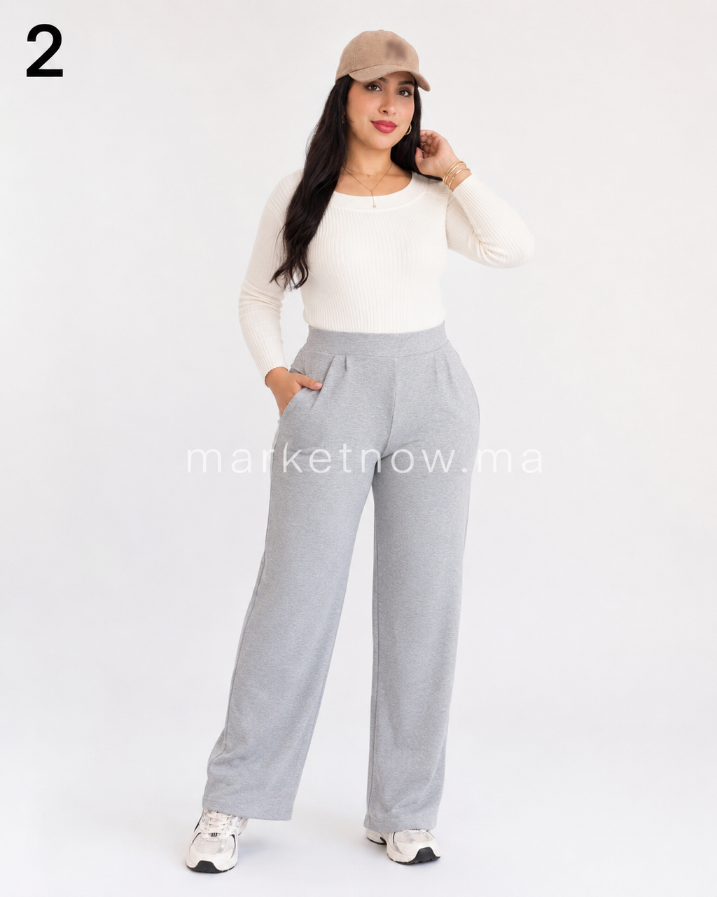 Pantalon Femme Large en Lycra Montoni – Confort & Élégance