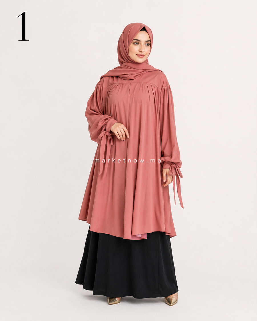 Ensemble Khimar Femme 3 Pièces avec Liens aux Poignets – Élégant et Modeste