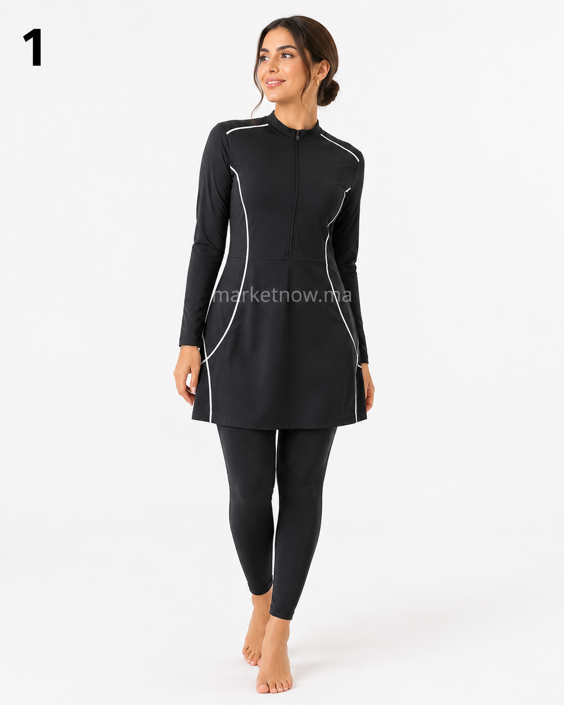 Burkini Femme 4 Pièces avec Robe et Hijab – Grandes Tailles S à 4XL