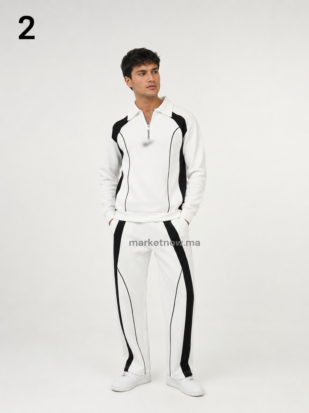 Ensemble Survêtement Homme Bicolore – Haut Zippé & Pantalon