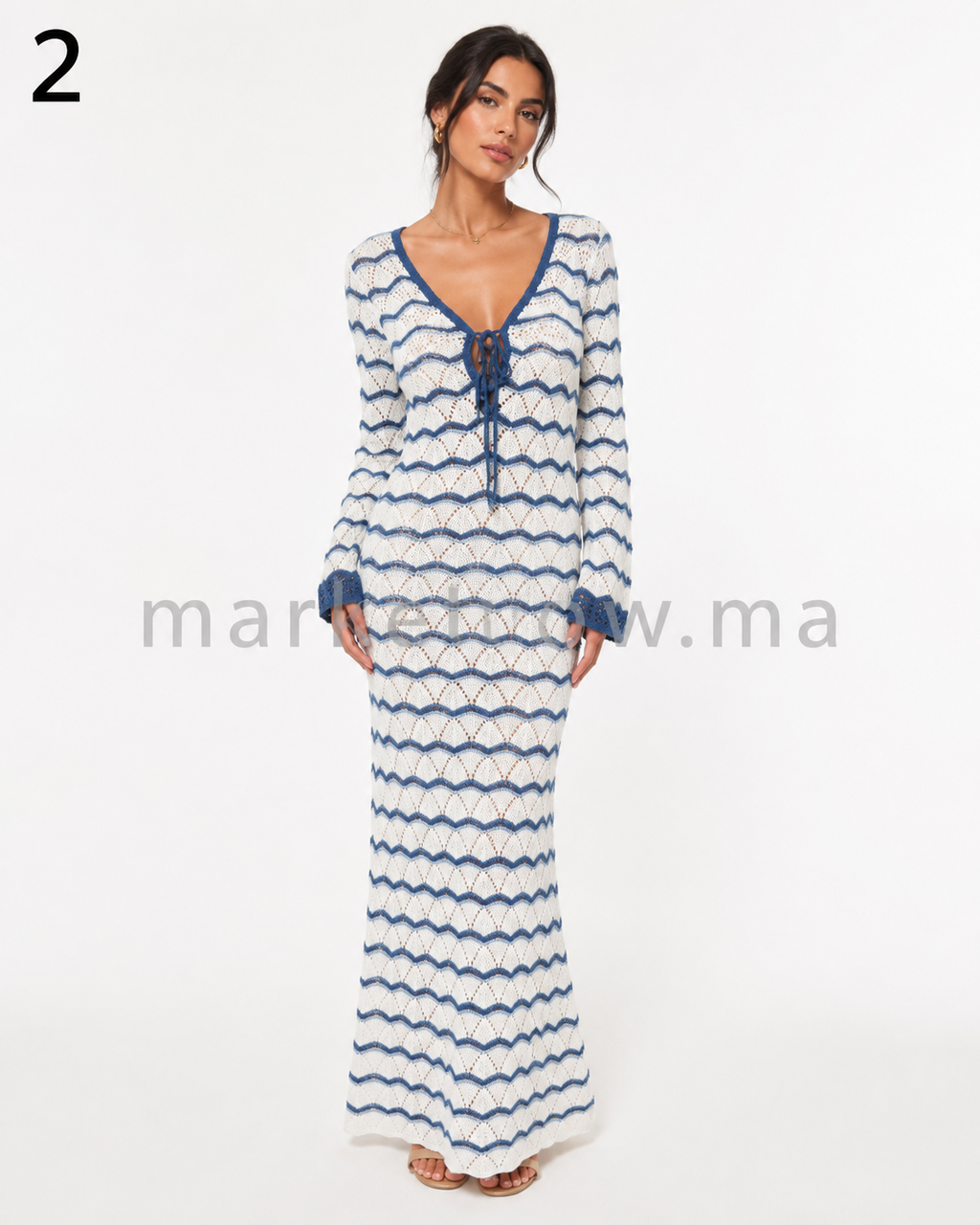 Cache-maillot long en crochet – Robe de plage élégante | Tailles S à XL