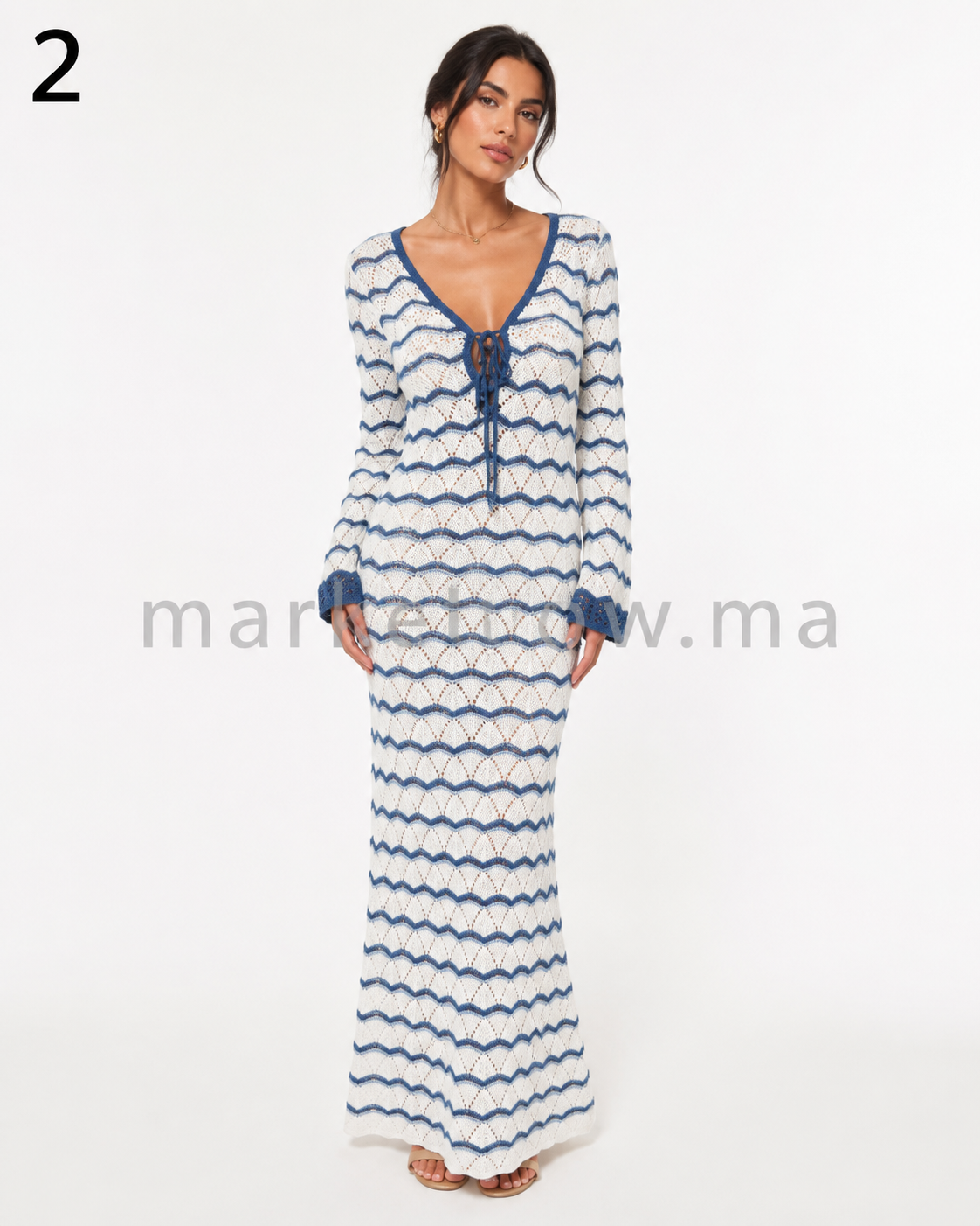Cache-maillot long en crochet – Robe de plage élégante | Tailles S à XL