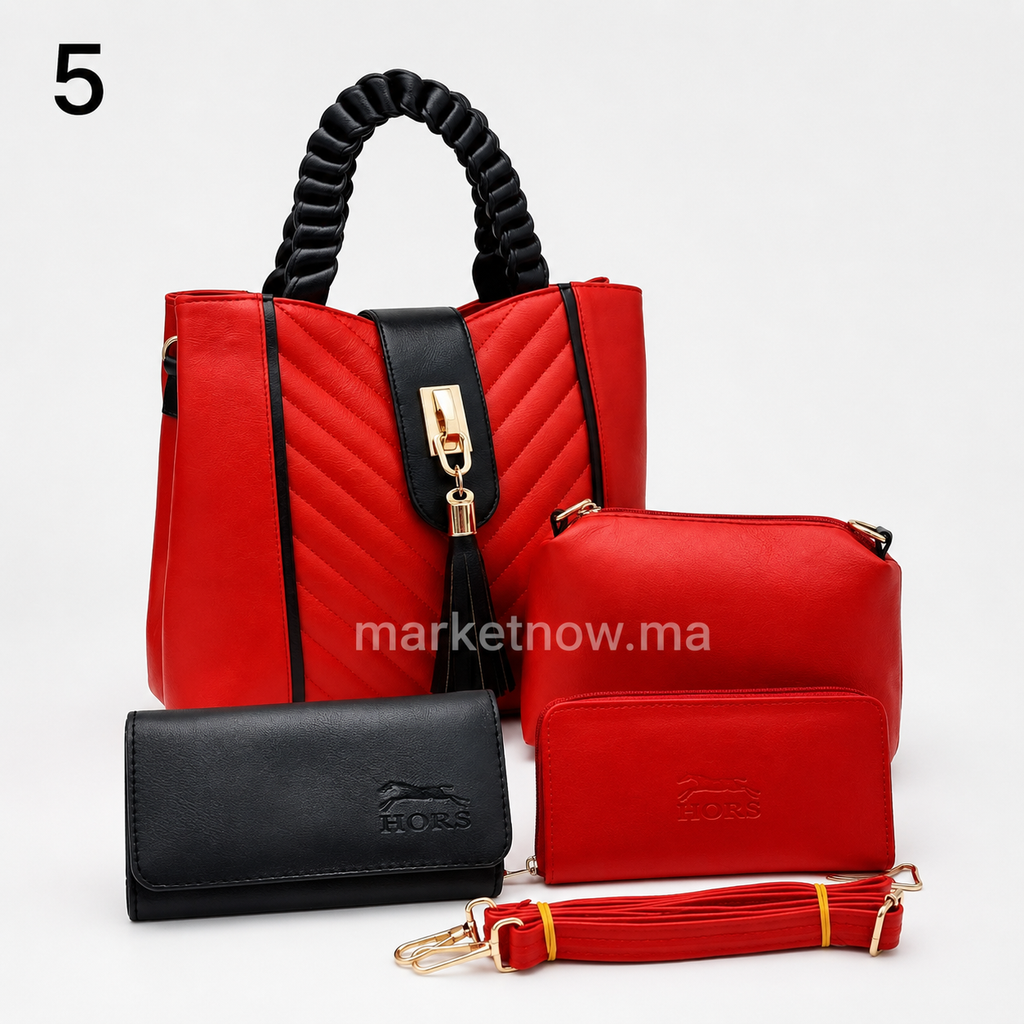 Ensemble Sac à Main Femme 4 Pièces – Design Moderne et Coloris Variés